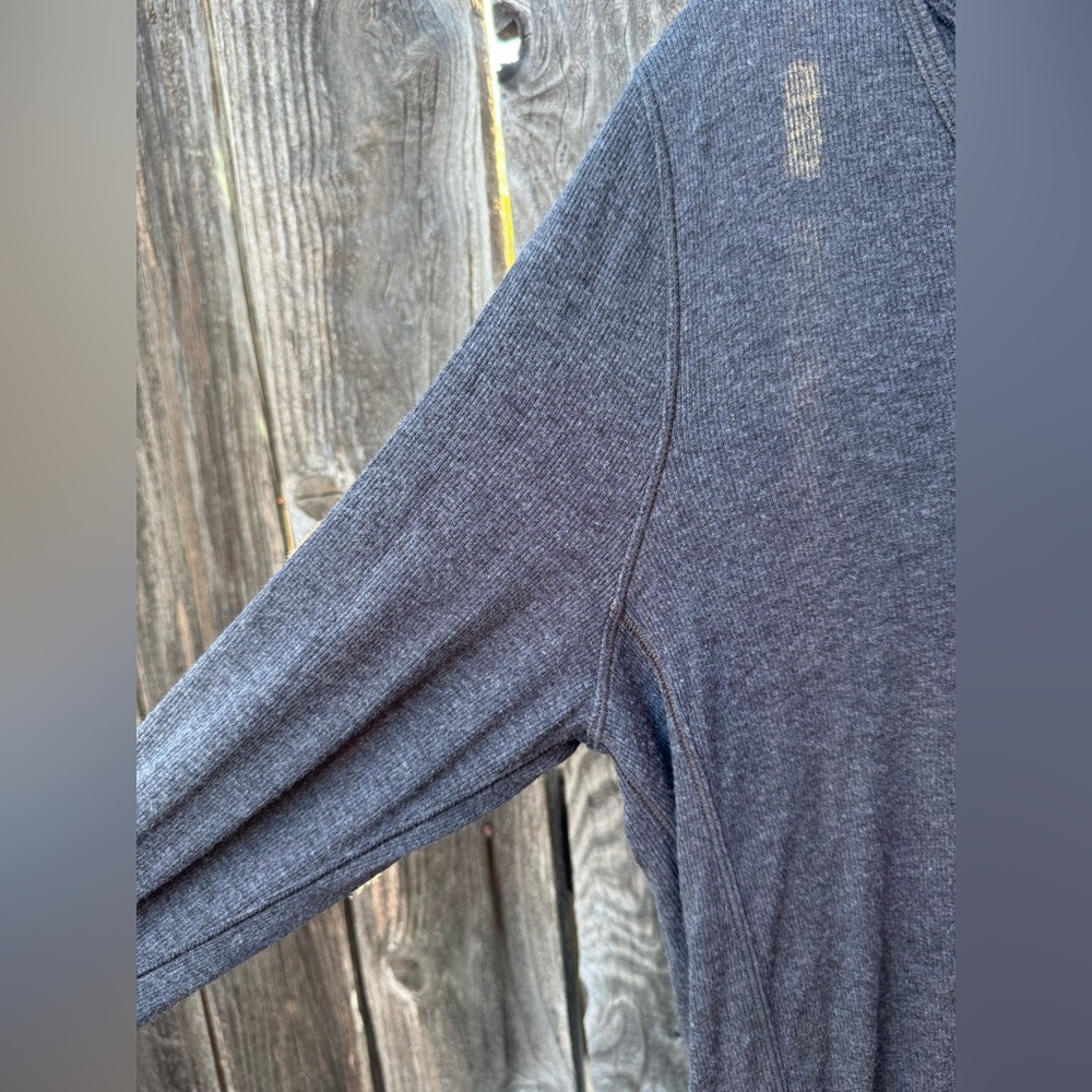 Lululemon Loved and Lifted Long Sleeve Heathered Grey Wrap Back Top - Picture 6 of 9
